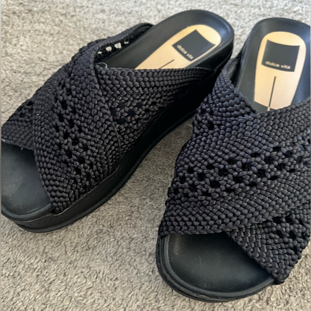 Dolce Vita Black Size 9 platform Slide Sandals